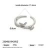 Anillo de Marca Nuevo de Moda Chapado en Cobre Dorado Blanco Estilo Frío Lujo Ligero Joyería de Gama Alta Anillo de Diseño Incrustado con Circonita Anillo Anillo