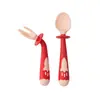 Procesamiento OEM de Cucharas para Comida de Bebé, Juego de Tenedor y Cuchara Autoalimentación para Bebés, Juego de Tenedor y Cuchara Giratorios para Bebés, Fábrica de Juegos de Tenedor y Cuchara