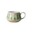 A nova caneca de cerâmica com melancia pintada à mão da Miyan é uma caneca de escritório de alto valor com alça, adequada para o chá da tarde ou café.