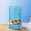 Bolsa con Cierre de Color y Ventana Aluminizada Bolsa de Empaque Sellado para Dulces y Snacks Bolsa con Cierre Auto-Soportante para Té y Café Fábrica