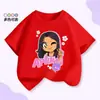 Camiseta de Algodão Infantil de Verão Desenho Animado Aphmau 2026 Transfronteiriça Europeia e Americana Nova de Verão História Estranha Camiseta de Algodão Infantil