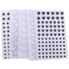 Sticker Corazón Negro Estrella Acrílico Diamante Sticker Fondo Plano Adhesivo Mixto Multitamaño Fila Mixta Personalizado Cosmético Cara Sticker