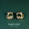 Pendientes Personalizados de Lujo Ligero Vintage de la Edad Media Elegantes Hechos a Mano Esmalte Irregular de Gama Alta Joyería Versátil de Nicho