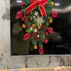 Adornos navideños, corona navideña, adornos colgantes para puerta, colgante de ratán, diseño de escena de hotel y centro comercial, árbol de Navidad