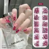 Super mini 12 rejillas forma taladro de uñas color mixto flash amor estrellas decoración de taladro de uñas plano venta al por mayor