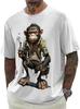 Nova Camiseta Masculina Casual de Manga Curta com Gola Redonda e Estampa Digital 3D de Animal Engraçado, Nova Transfronteiriça Europeia e Americana, Direto da Fábrica