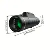 Telescópio monocular de 40x60 de alta potência e baixa luminosidade, visão noturna, portátil, para áreas externas, com bússola, geração de cabelo