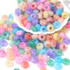 Contas de ábaco acrílicas oblatas com furo grande, contas em roda degradê bicolores, contas para pulseira de miçangas DIY, acessórios, atacado