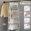 Organizador de armazenamento de bolsas, suporte de bolsa para pendurar, prateleira de armazenamento em malha, cabideiro de porta para armário, expositor de bonecas, economia de espaço