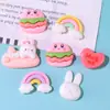 Série Coelhinho de Desenho Animado Coração Arco-Íris Acessórios de Resina DIY Joias DIY Capa de Celular Decoração para Sapato Croc