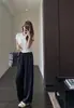 Pantalones Frescos de Verano de Cintura Alta Adelgazantes de Pierna Recta Pantalones Casuales de Pierna Ancha para Mujer Nuevo Estilo 2026 Pantalones de Pierna Ancha Caídos