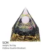 Pirâmide de Cristal Natural 5cm Estilo Europeu e Americano Decoração de Mesa para Casa e Escritório Ornamento de Pirâmide de Resina para Yoga Meditação