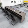 Mesa Larga Personalizada, Mesa de Conferencias Combinada con Podio, Escritorio Doble de Madera Moderno Simple para Estudiantes Fabricante Venta al por Mayor