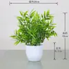 Decoración de Planta Verde Artificial Planta Pequeña en Maceta Flor de Plástico Flor Falsa Juego de Arreglo de Flores Artificiales Decoración de Bonsái Arreglo de Flores para el Hogar Planta en Maceta