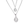 Collar de Cadena para Clavícula de Doble Capa con Zirconia Microincrustada en Forma de Gota de Agua Dongdaemun New Moda para Mujer Estilo Lujo Ligero Elegante Venta al por Mayor