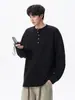 Camiseta Henley de Manga Longa Estilo Old Money para Homens e Mulheres, Nova Tendência Verão-Outono 2026 Marca Solta Casual Versátil Camisa Básica
