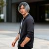 Pelucas para Hombre Transfronterizas con Cabello Lacio y Raya en Medio, Cobertura Total de la Cabeza, Moda de Comercio Exterior Europeo y Americano para Hombre, Cabello Corto Esponjoso, Peinado Realista, En Stock
