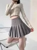 Falda Plisada Japonesa JK Anti-Exposición para Mujer, Nuevo Estilo Colegial Petite Casual Cintura Elástica Falda Corta Plisada