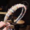 Diadema de perlas para mujer elegante pequeña diadema de viento fragante Red para el cabello diadema para presionar el cabello Diadema súper hada horquilla de temperamento para lavarse la cara al por mayor