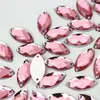 Rinestones Acrílicos Ojo de Caballo de 7*15mm Cosidos a Mano con Agujeros, Brillantes, Material para Manualidades y Accesorios de Ropa, Paquete de Materiales con Agujeros ZZ107
