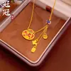 Collar de Bolsa de la Suerte de Lingote Esmaltado Chapado en Oro de Latón para Mujer, Bolsa de Dinero con Borla de Mariposa, Cadena para Clavícula Que No Se Desvanece