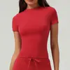 Camiseta de Gola Careca Manga Curta Esportiva Secagem Rápida Jaqueta Fitness Feminina Jaqueta de Corrida Yoga Camiseta