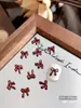 Acessórios para Unhas com Laços Vinho Resina 3D Fita de Ano Novo Gravata Borboleta Decorações de Unha Acessórios para Unhas Strass Atacado