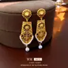Pendientes Vintage de Segunda Mano Aguja de Plata Plisado Corazón Rojo Pendientes de Metal Pendientes Personalizados Retro Fabricante Venta al por Mayor