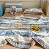 Colcha de Verão de Gaze Dupla Camada Tipo A Estilo Ins Popular, Colcha de Verão de Algodão com Fibra de Soja, Colcha Lavável à Máquina para Ar Condicionado Atacado