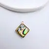 Pingentes Rombo Banhados a Ouro Cobre com Concha de Abalone Simples e Dupla Acessórios para Joias Artesanais DIY Brincos Colar Pulseira