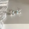 Pendientes Creativos y Versátiles de Perro Globo, Versátiles para el Día a Día, Lindos Pendientes de Zirconia Exquisitos con Goteo de Aceite y Aguja de Plata S925