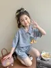 Traje Polo para Niñas Ropa de Verano 2024 Nuevo Estilo Moda de Verano para Niños Ropa de Bebé Niña Conjunto de Dos Piezas