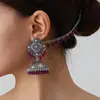Conjunto de Brincos com Sino e Franja de Strass Estilo Étnico Retrô Transfronteiriço e Corrente para Cabelo, Acessórios de Moda de Alta Qualidade e Elegantes
