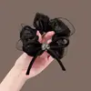 Diadema de Año Nuevo con Alta Elasticidad, Pedrería y Perlas; Elástico de Moda para Cola de Caballo; Accesorio para el Cabello Versátil