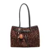 Bolso Tote Retro de Gran Capacidad con Estampado de Leopardo para Mujer 2025 Invierno Nuevo de Aspecto Caro Moderno Versátil Bolso de Hombro o Axila