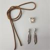 Corbata de bolo corbata de polo accesorios diy hebilla deslizante de metal chasis colgante tallado cuerda de cuero casual moderno nuevo hombres