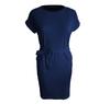 Vestido ajustado con bolsillos y cuello alto para mujer, estilo europeo y americano, nuevo, de manga corta, con cordones y lazo, cintura alta, ajustado y adelgazante