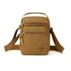 Bolso bandolera para hombre, bolso de hombro casual ligero para mujer con múltiples bolsillos, bolso pequeño cuadrado estilo japonés y coreano, mochila horizontal de tela de nailon