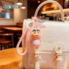 Chaveiro Pingente Original Desenho Animado Crayon Shin-Chan Animal Flocado Fofo para Bolsa Carro Presente Venda por Atacado
