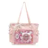 Bolso bandolera de cinta estilo estudiantil bidimensional para estudiantes mujeres, adecuado para clases, viajes, desplazamientos y como bolso de hombro de gran capacidad