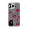 Funda de Teléfono Estilo Coreano con Cerezas y Espejo Adecuada para Apple 17 Pro, Sensación de Alta Gama, Funda Dura de Cobertura Completa para iPhone 16