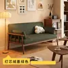 Sofá de tela pequeño para apartamento para vivienda de alquiler, sala de estar, dormitorio, sofá de madera maciza, sofá de un asiento, sofá de balcón