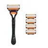 Navaja de Seis Capas Navaja de Afeitar para Hombres Hoja de Acero Inoxidable Afilada y Duradera Navaja Manual 6 Capas