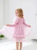 Vestido de Princesa Elsa para Meninas, Vestido de Outono 2026 Novo Modelo, Vestido Super Fofo de Manga Longa para Bebês, Vestido Rodado Infantil