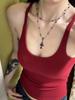 Regata Cinza Hot Girl Feminina Gola Halter Cobrindo os Seios com Bojos Esportiva Slim Costas Nuas Roupa Exterior Roupa Íntima Top de Verão
