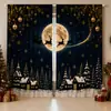 Amazon Venda Quente Transfronteiriça Cortinas com Impressão Digital Série de Natal Decoração de Casa Cortinas Blackout SHIEN Dropshipping