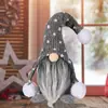 Decoraciones Navideñas de Producto Nuevo Transfronterizas Muñeco Sin Rostro con Barba Gorro de Punto Nórdico Navideño Adornos de Muñeco Sentado