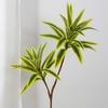 Borde Dorado Lirio flor artificial planta verde artificial planta artificial Hoja de Orquídea Dorada ágave decoración del hogar boda