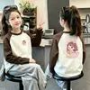 Camiseta Base de Cuello Redondo para Niñas 2026 Nuevo Estilo Ropa Interior para Niños Medianos y Mayores Polar por Ambos Lados Ropa Otoño/Invierno Bloque de Color Manga Larga Tendencia