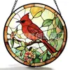Adornos Colgantes de Vidrio de Colores Pájaro Rojo Transfronterizos Decoraciones de Ventana para las Cuatro Estaciones Atrapasoles para Jardín